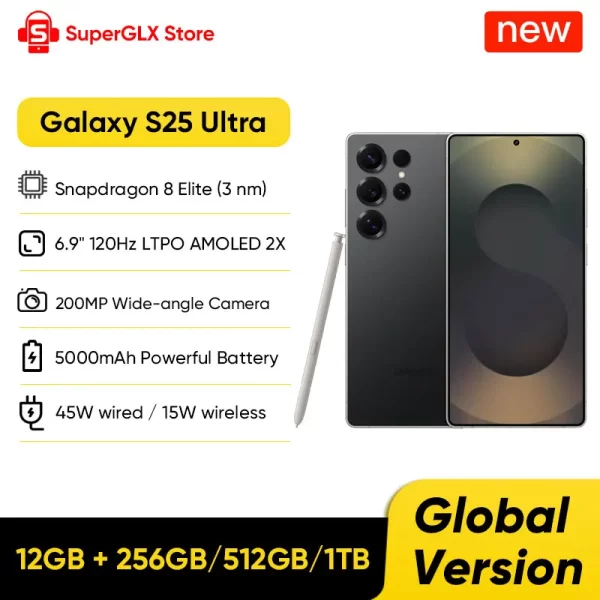 2025 New Samsung Galaxy S25 Ultra 5G Smartphone Snapdragon 8 Elite 6.9"120Hz Dynamic LTPO AMOLED 2X Display 200MP Quad AI Camera