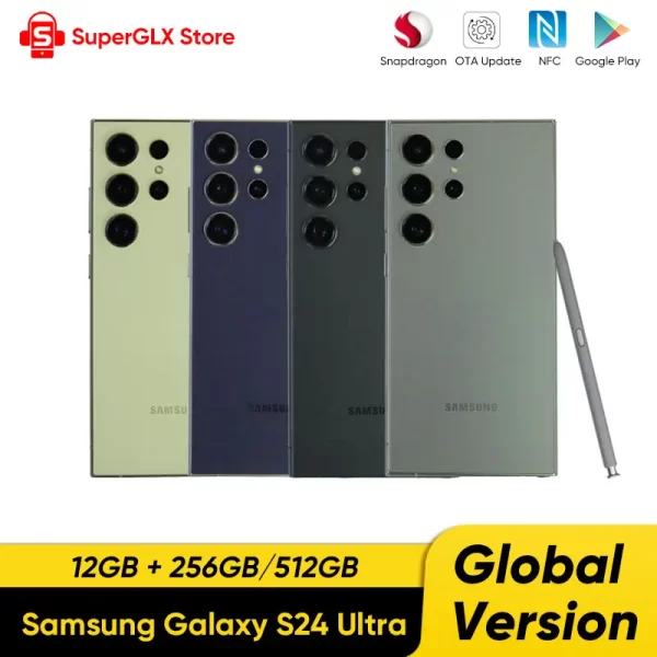 2024 New Samsung Galaxy S24 Ultra 5G Smartphone 256GB/512GB Snapdragon 8 Gen 3 120Hz LTPO AMOLED Display 200MP Quad Cameras IP68